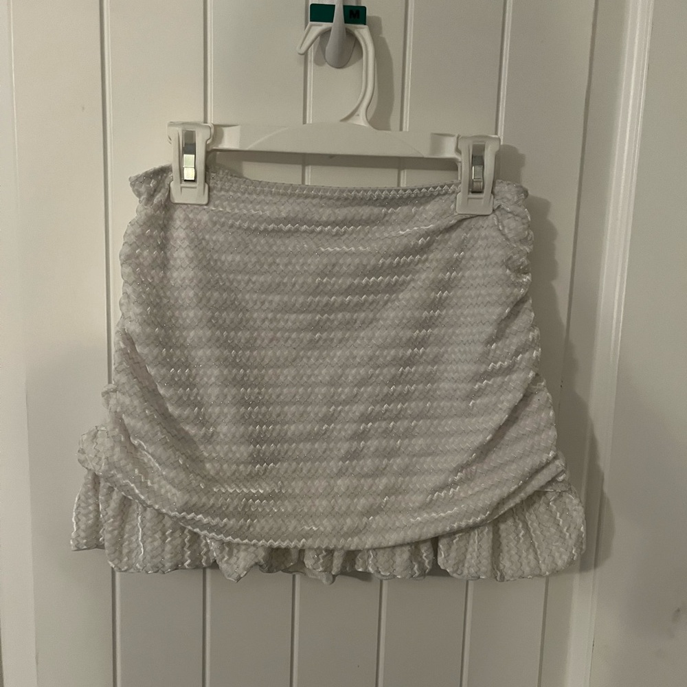 White mini skirt